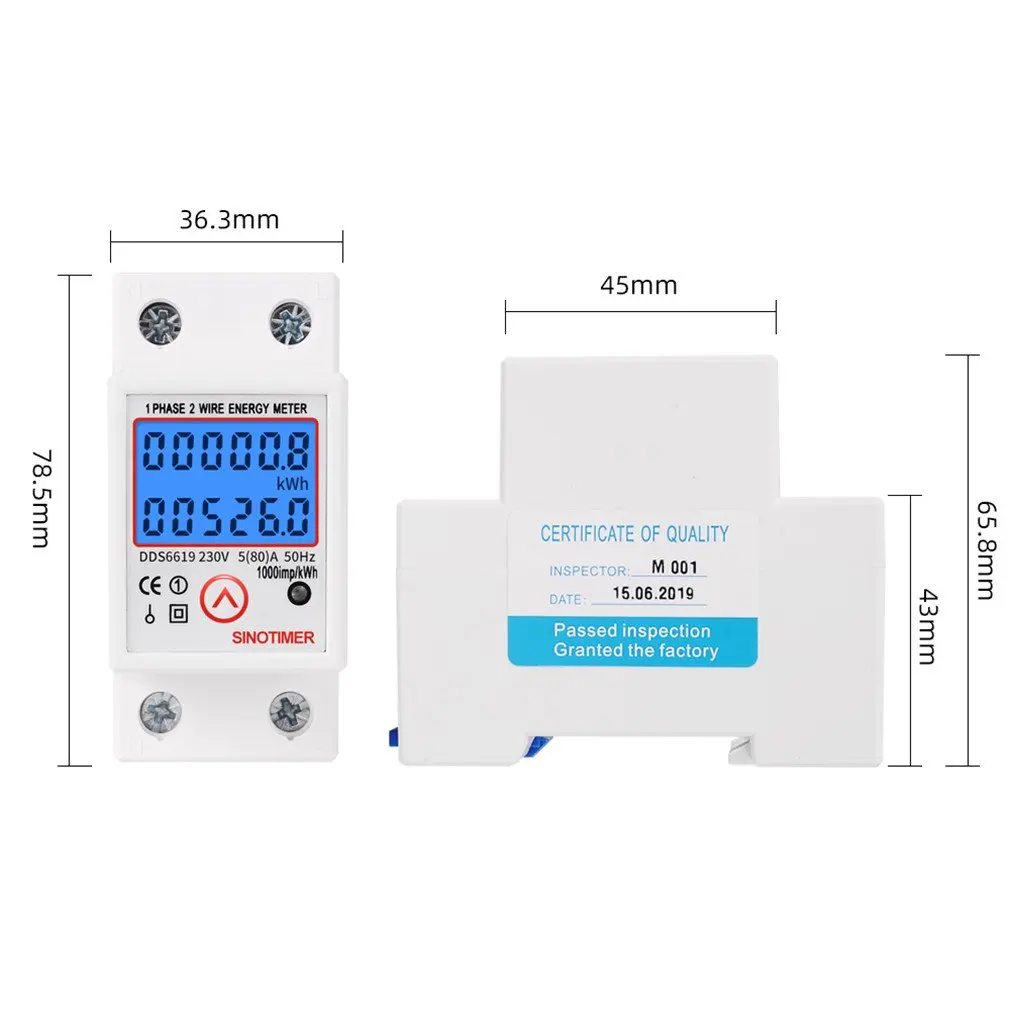 

Digital Din Rail Energy Meter Zero Kwh Energy Meter Voltage Current Power Consumption Meter Wattmeter 220v AC Electricity