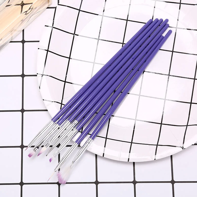 7 шт. дизайн ногтей ручка с кисточкой Раскрашивание веер для рисования полировка