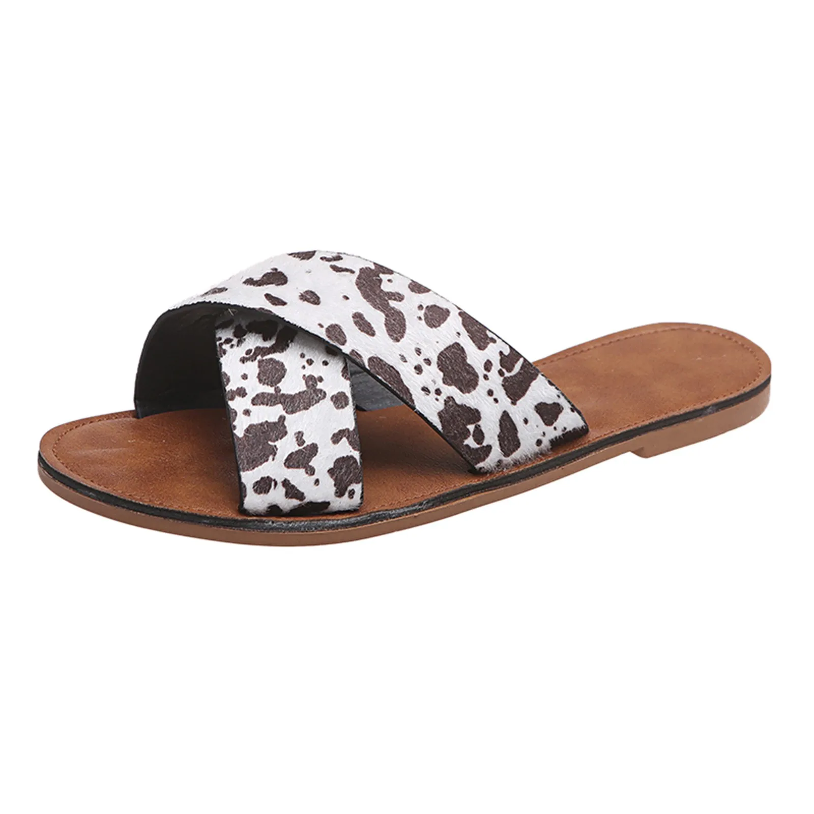 

Summer Women's Slippers Fashion Women's Summer Slip-On Leopard Beach Open Toe Breathable Slippers Shoes