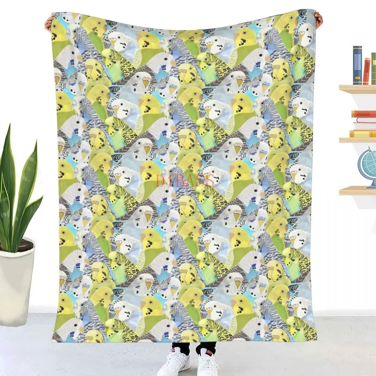 

Budgie Parakeets 3D Printed Flannel Throw Blanket Bedspread Sofa blankets