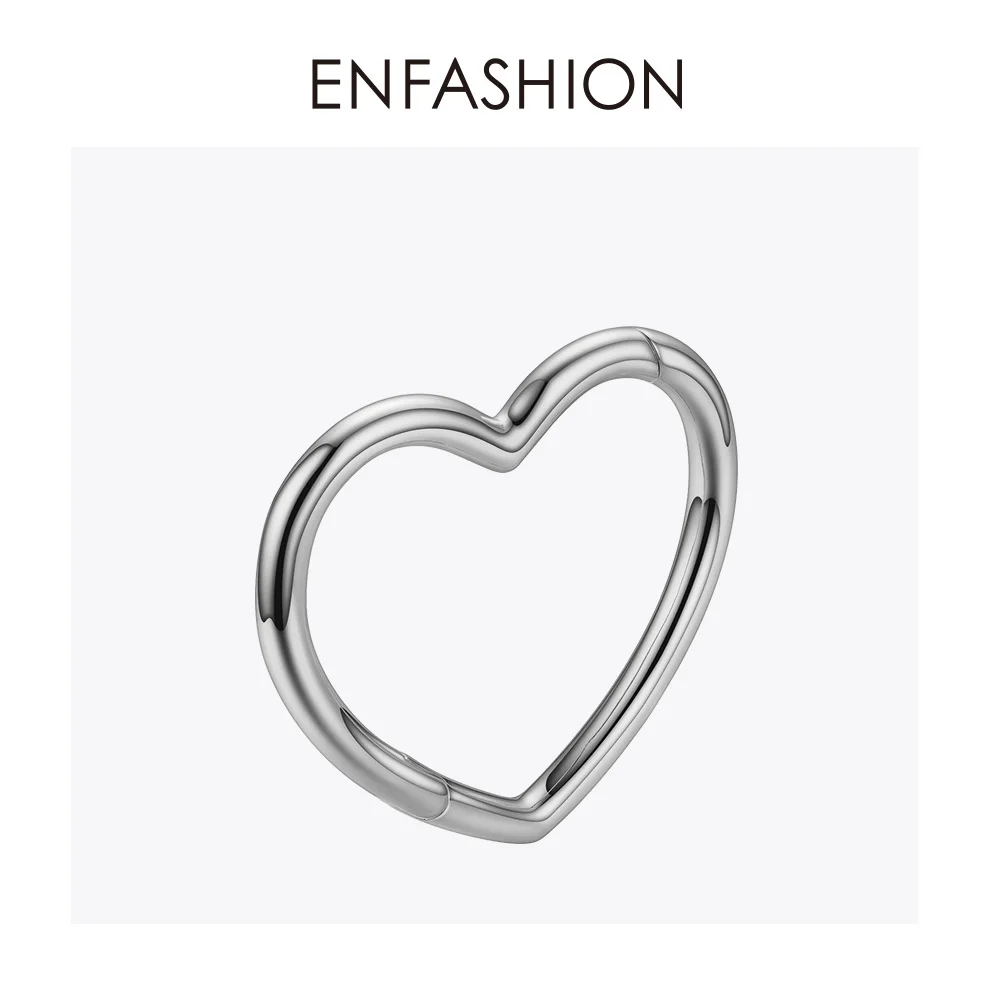 Silver color ENFASHION Браслет-манжета в форме сердца для женщин, аксессуары золотого цвета, латунные браслеты, модное ювелирное изделие, подарки для друзей, Pulseira BC2006 - Окраска металла: Silver color