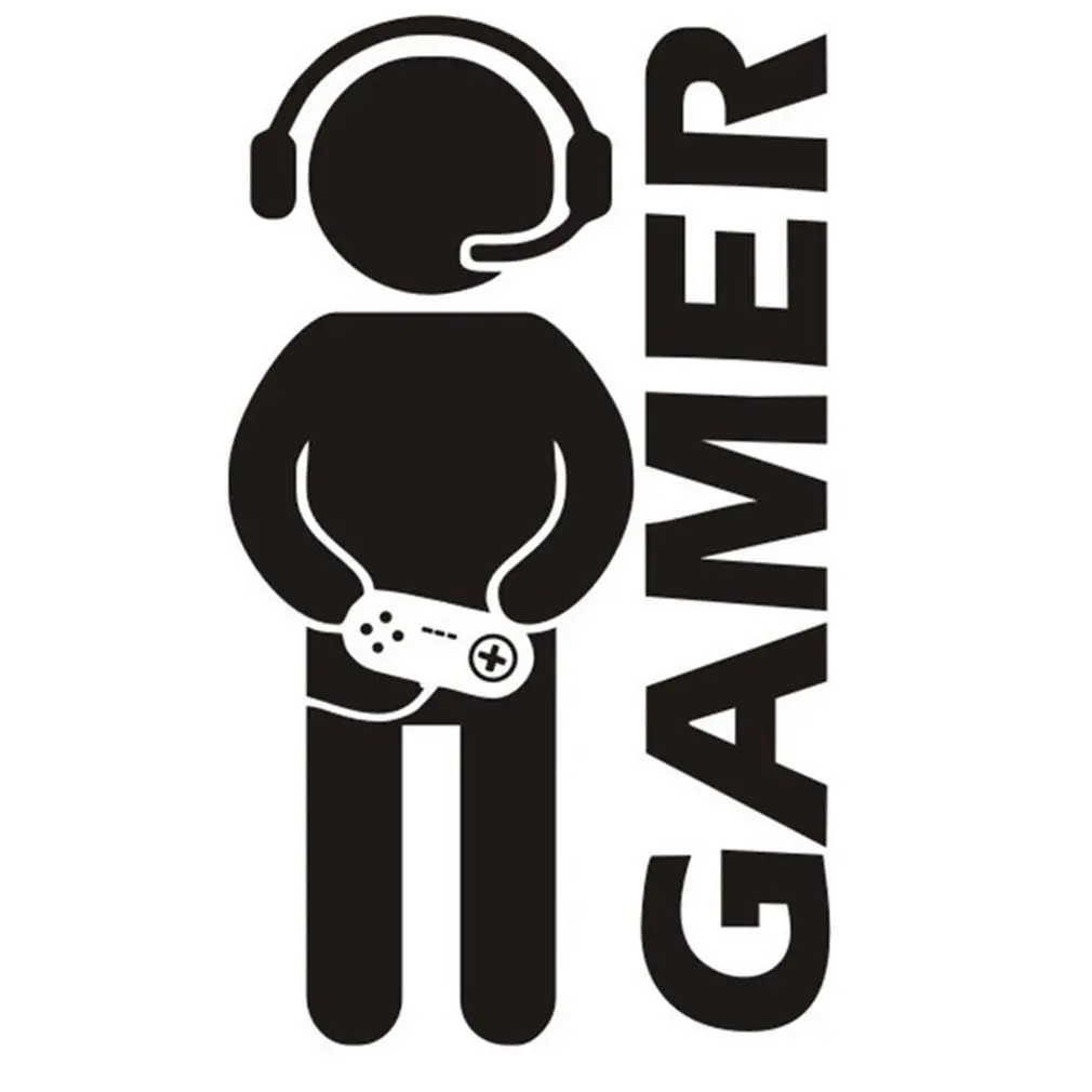 Геймер с контроллером Цитата Наклейка для стены винил искусство дизайн геймер