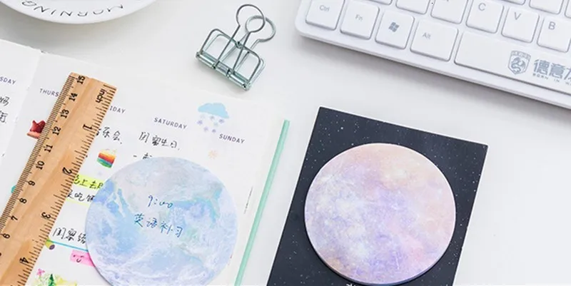 30 шт./лот, креативный блокнот с изображением земли и Луны, Kawaii, школьные канцелярские принадлежности, офисные Стикеры, милые Стикеры-планировщики, блокнот, 02100