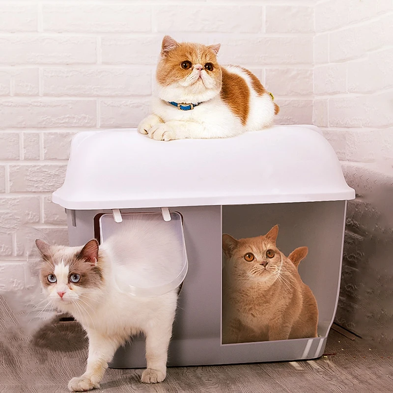 

Pets Bingo Cat Litter Box Fully Enclosed Cat Toilet Extra Large Anti-splash Kitten Bedpan Deodorant Splash Proof Pet Litter Tray