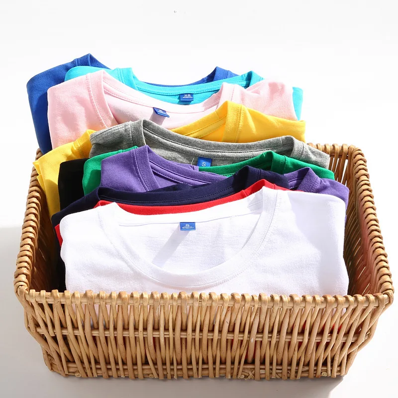 

Baby Boy and Girl Summer Short Sleeve round Neck Solid Color Blank T-shirt Casual Men Comfortable Short Sleeve T-shirt