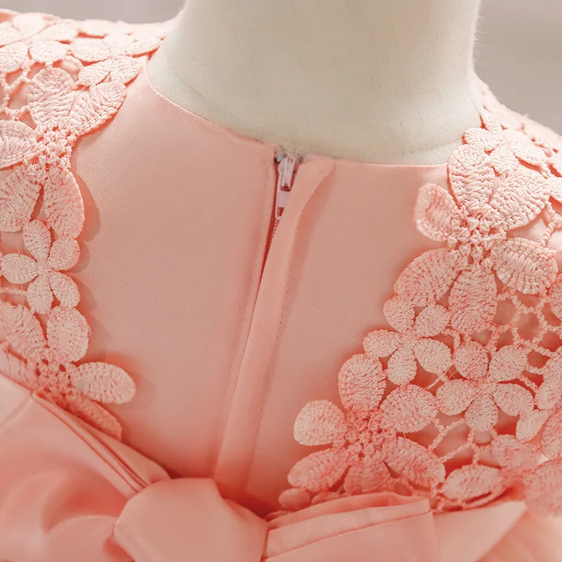 U-SWEAR 2020 шифоновые кружевные платья с цветочной аппликацией для маленьких девочек