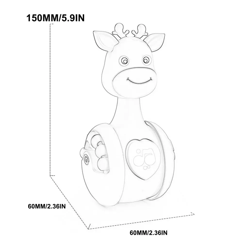 

Sliding Deer Kid Tumbler Rattle Learning Education Toys Newborn Teether Infant Hand Bell Mobile Stroller Music Roly-poly Toy