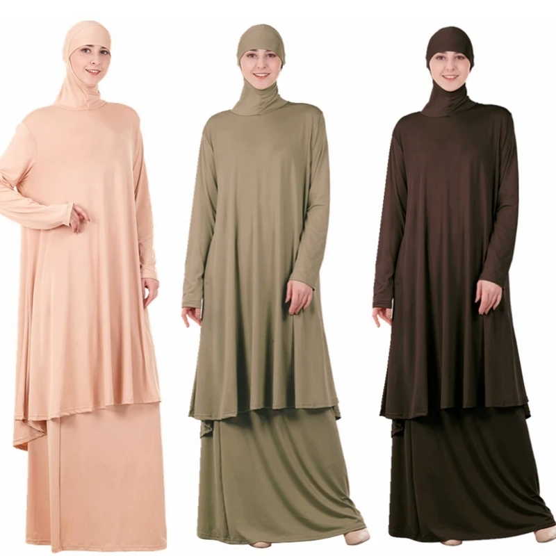 Мусульманское платье для молитвы, длинное платье для Рамадана, химара, Абая, мусульманская одежда, ИД мусульманский женский хиджаб, набор од...