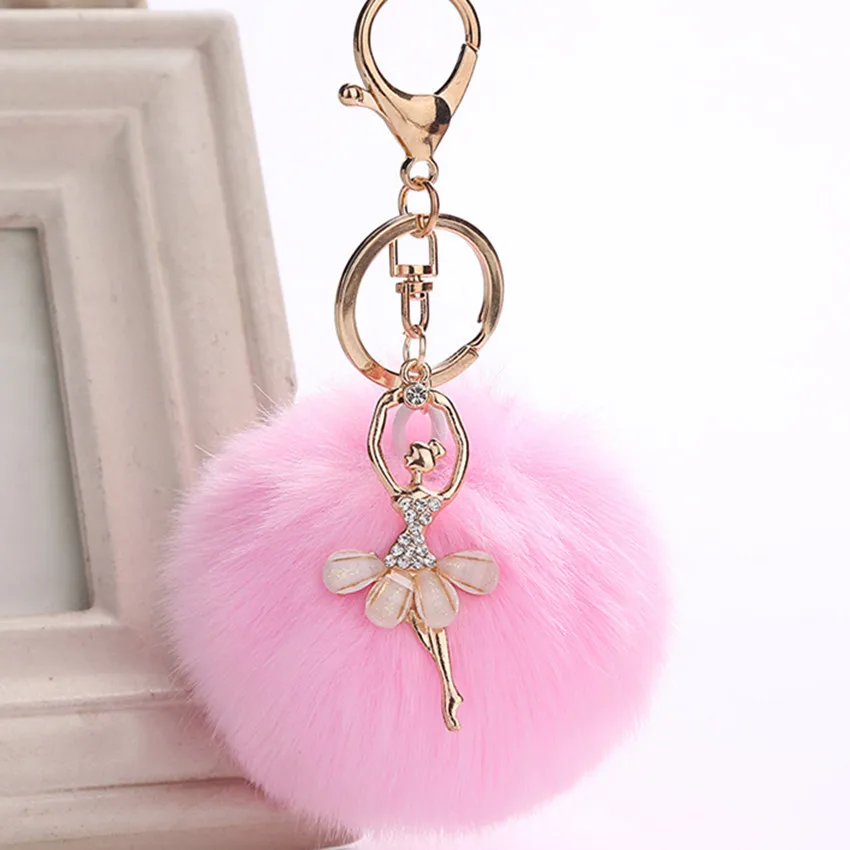 Llaveros ylwhjтанцевальный ангель, губчатый помпон bailарина chica bola baratija для женщин bolso coche colgante Llavero joyeria Llave