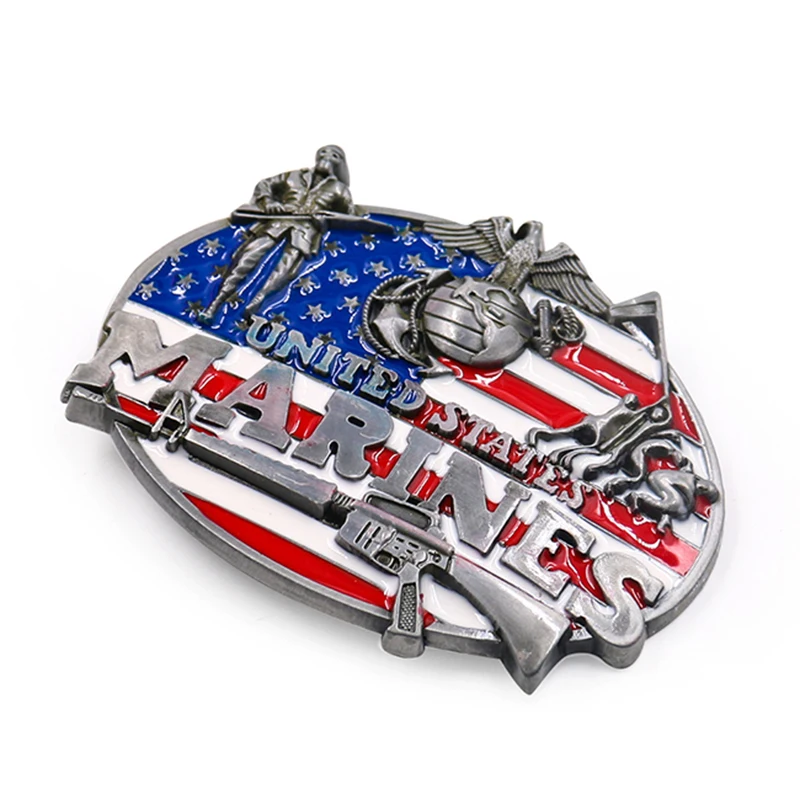 Пряжка для ремня из тяжелого металла с разноцветной эмалью американский флаг