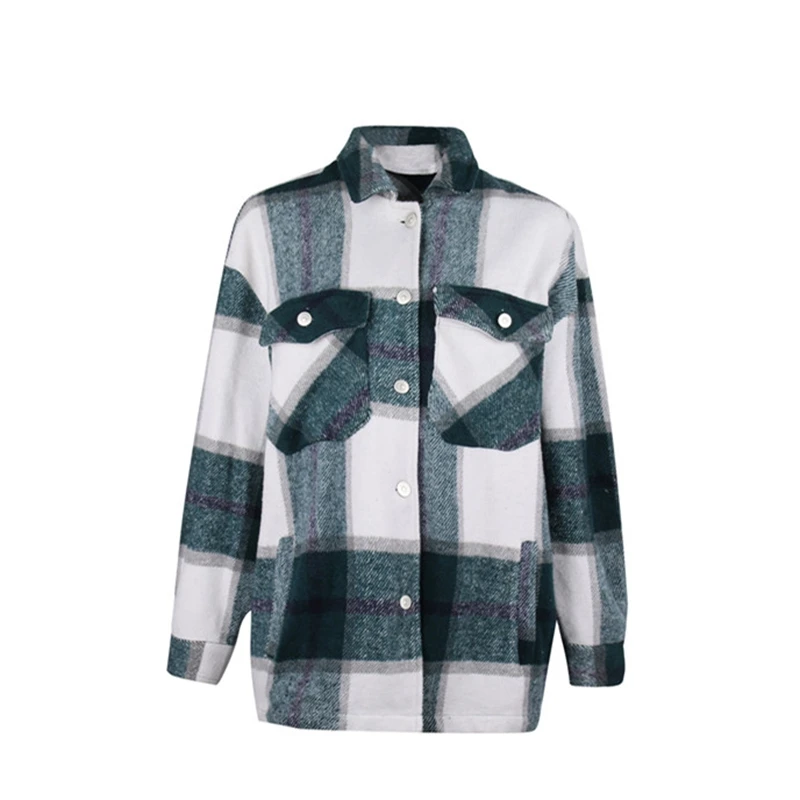 Большие размеры Женские топы и блузки Винтажный Зеленый Топ с длинным рукавом