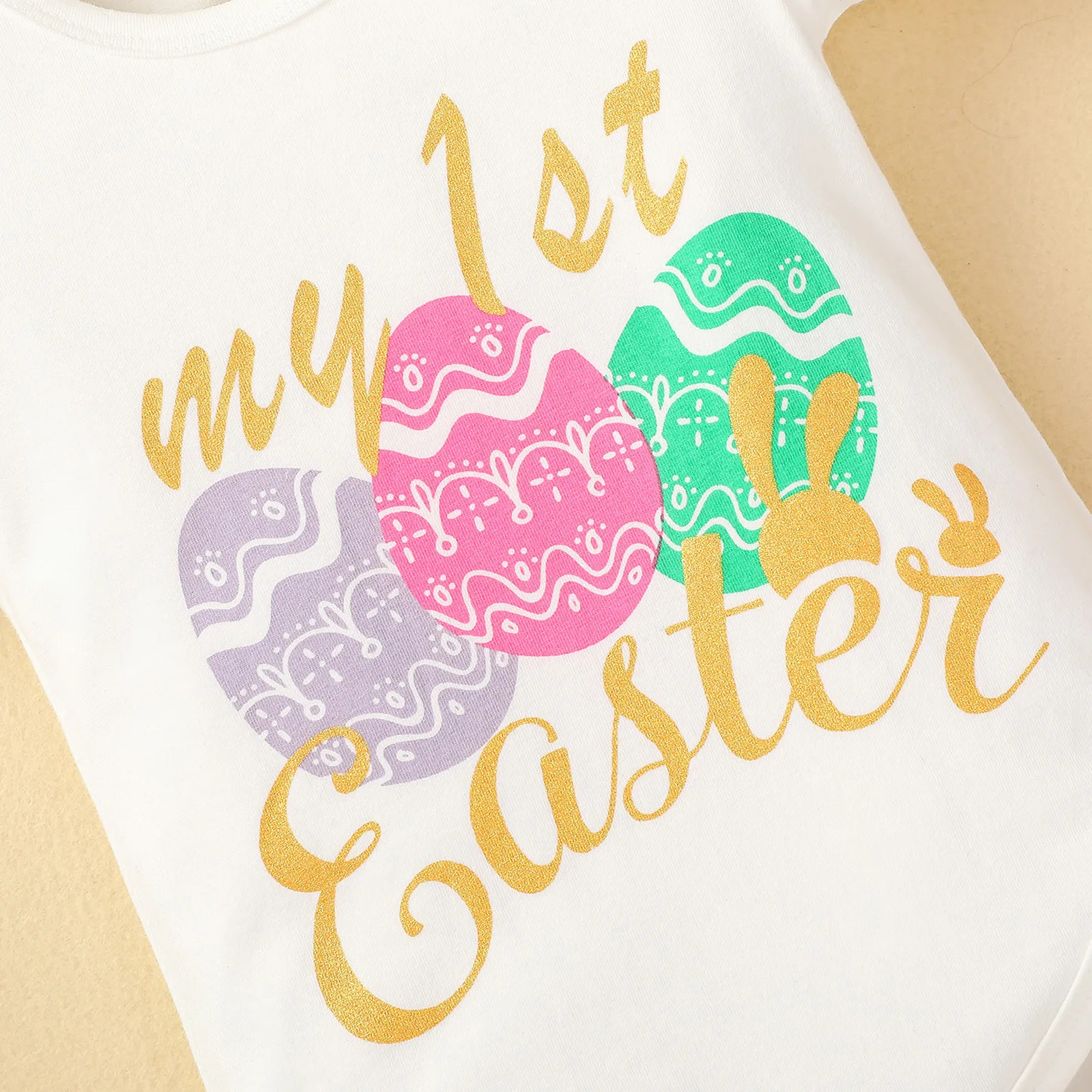 

Newborn Infant Baby Girls Easter Eggs Letter Romper+ Shorts+Headbands Outfits Set toddle kids short sleeve jumpsuit clothes suit