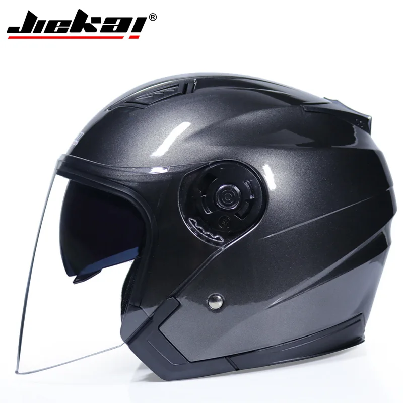 JIEKAI Open Face Helmet Light Weight Safety Motorcycle Double Lens 8 Color Available Scooter Bike Helmet Casco Moto