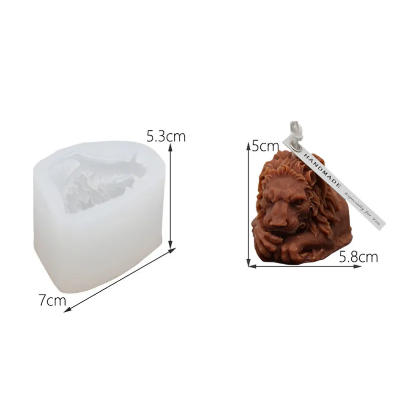 

3D Lion candle mold vintage lion handmade candle Mold Handmade candle DIY material Aroma plaster Mold