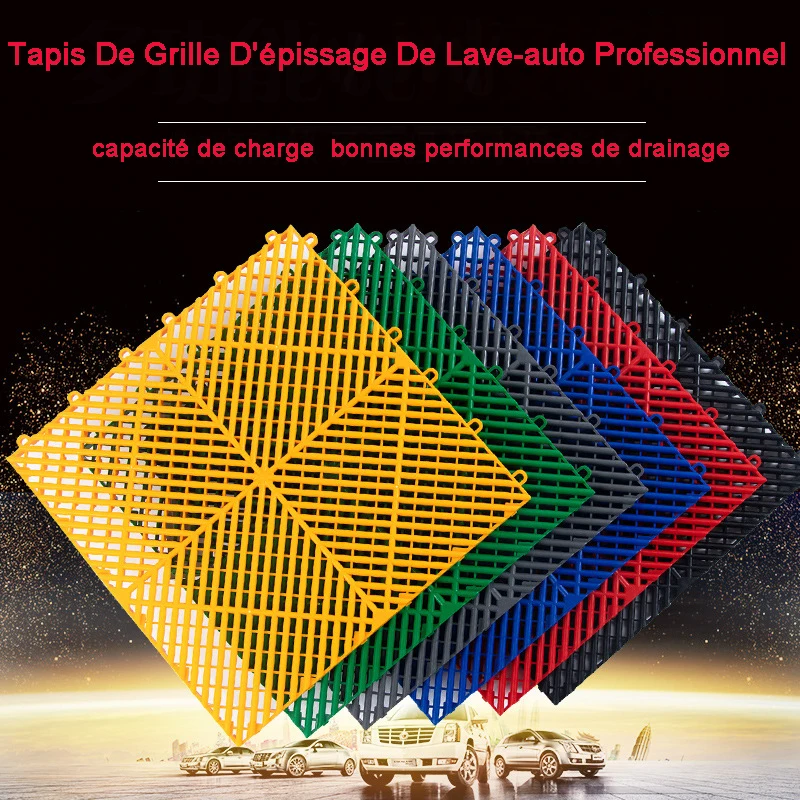 40pcs garage floor tiles free shipping interlocking motorcycle garage floor mats 40x40x1 8cm car washing center floor drain grid free global shipping