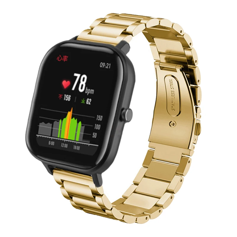 Ремешок для Xiaomi Huami Amazfit GTS Bip BIT PACE Lite Youth 20 мм сменный ремешок из нержавеющей стали
