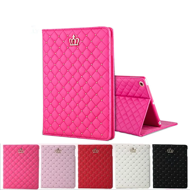 Новый планшет чехол для Ipad Mini 1 2 3 в виде ракушки Корона со стразами Bling из искусственной кожи подставка