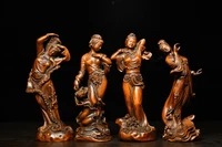 6 china collection old boxwood four beauties statue representative of ancient chinese beauty beautiful kind and simple