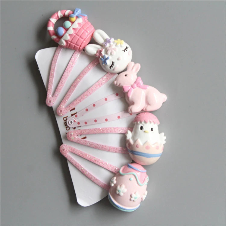 5 шт. милый кролик курица цветок корзина BB зажимы детские заколки для волос