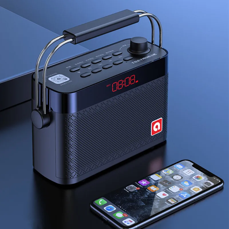 

Беспроводной аудио Wi-Fi сеть вещания FM радио Bluetooth 5,0 динамик TF карта U диск hifi музыкальный плеер бас mp3 портативные динамики