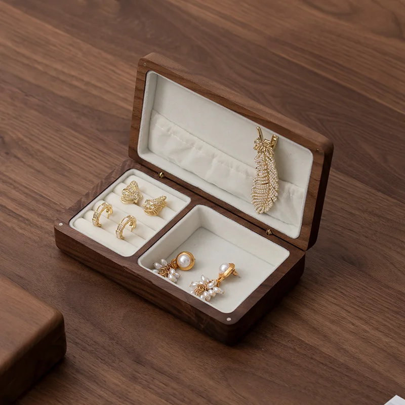 

Деревянная шкатулка Fanhan для хранения ювелирных изделий, маленькая Изысканная высококлассная портативная шкатулка для ювелирных украшений...