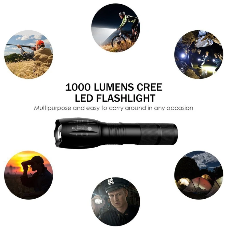 

LED Flashlight Rechargeable Torch Flashlight Super Bright Pocket Size Flashlights for Emergency Camping Hiking Household