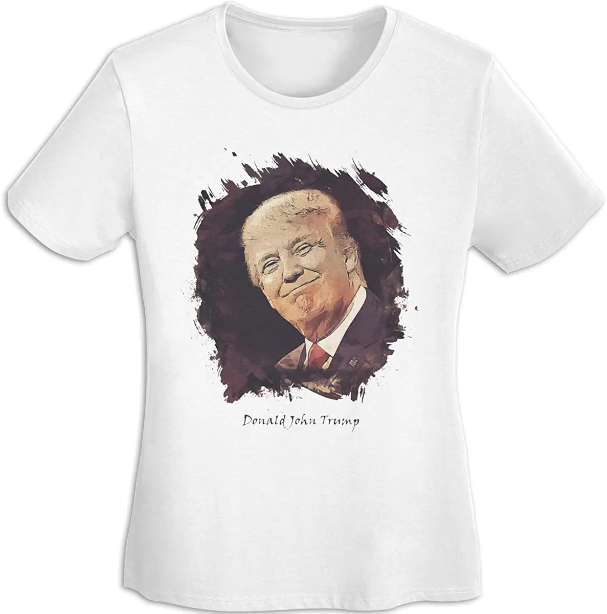 

Trump 2020 Presidential Election Printed Lady's Relaxed Cotton Crewneck Tee Washed Funny Short-Sleeve Tops