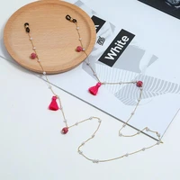 fashion eyeglasses chain imitation pearl beaded trendy women outside casual sunglasses accessory necklace gift mask hanging rope