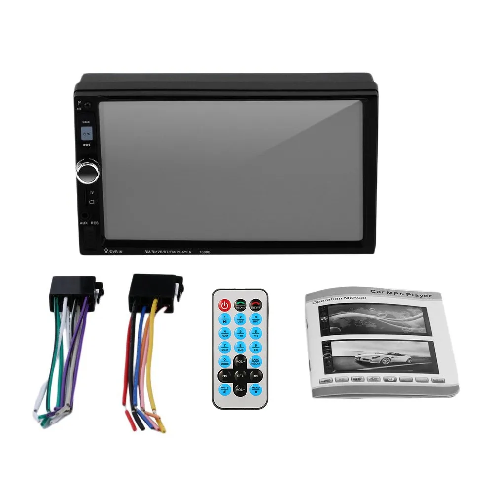 Автомагнитола 7080B 7 &quotHD 2 DIN Bluetooth MP5 плеер FM AUX TF|MP3-плеер для авто| |