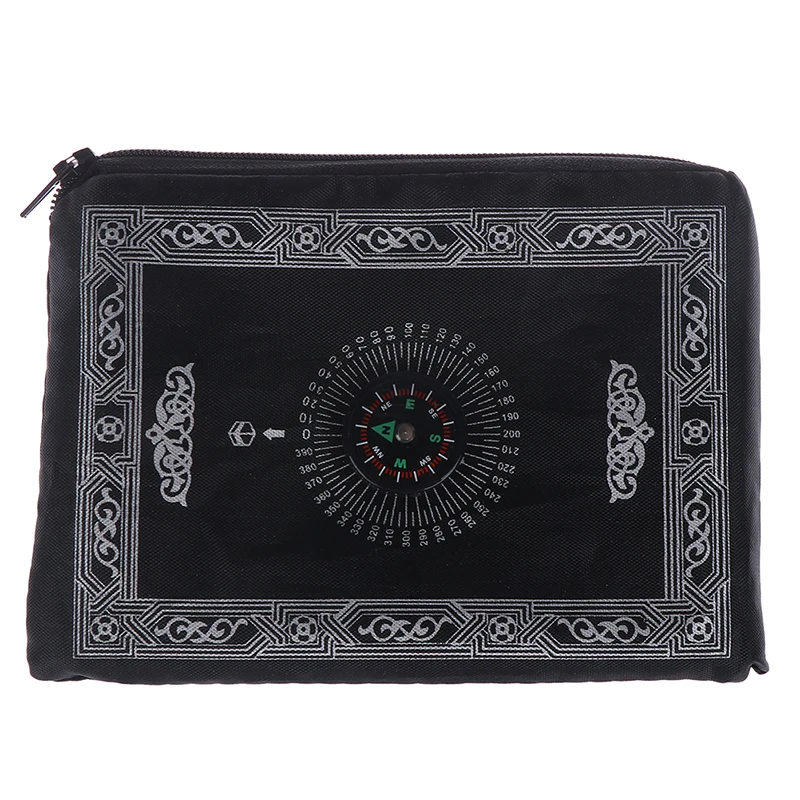 

Muslim Prayer Rug Portable Braided Mat with Compass In Pouch Travel Mat 100*60cm