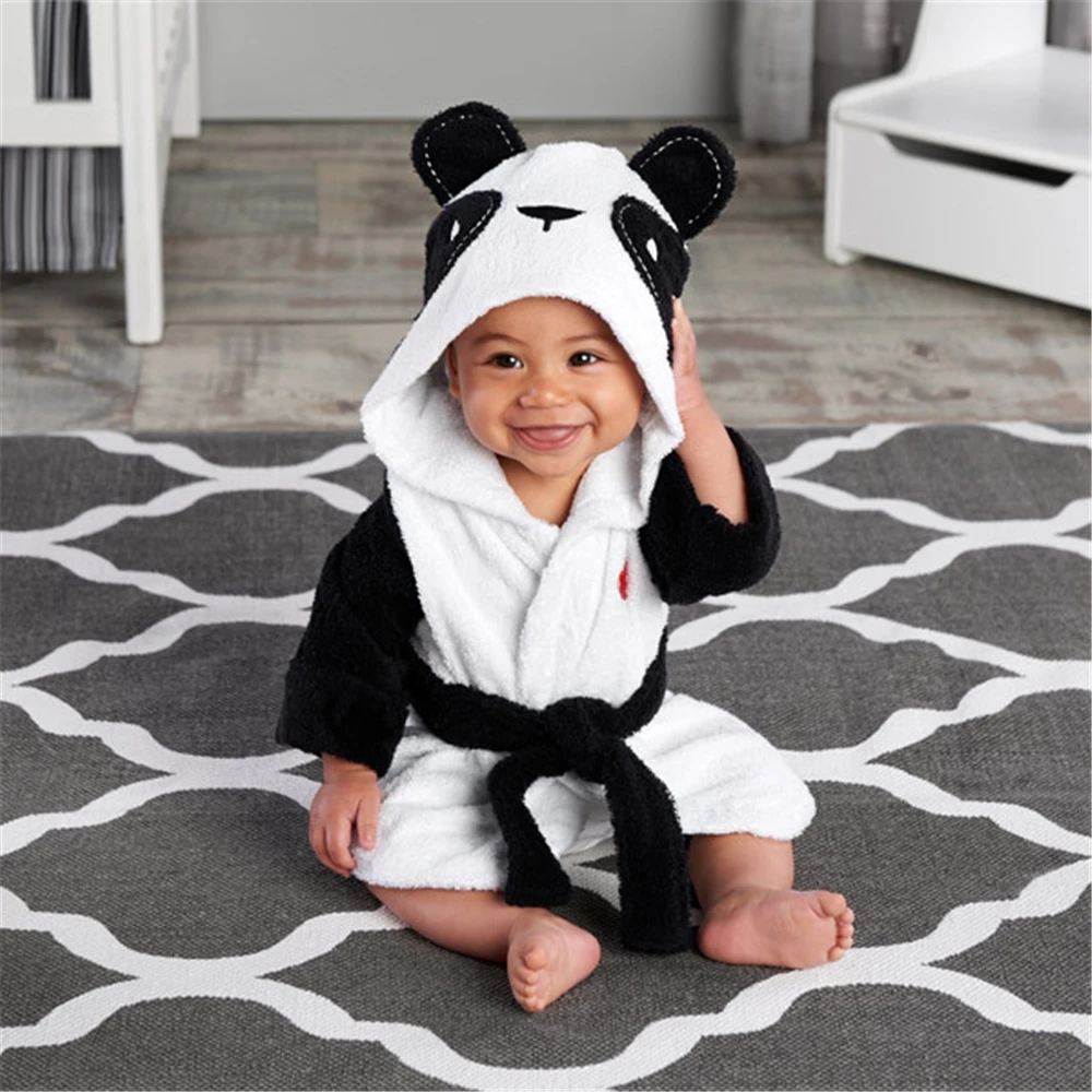 

2021 new carton animal Fleece Sleepwear Robe for Toddler Kids Baby Boy Girl Robes Hooded Plush Bathrobe Thick Cute spring fall