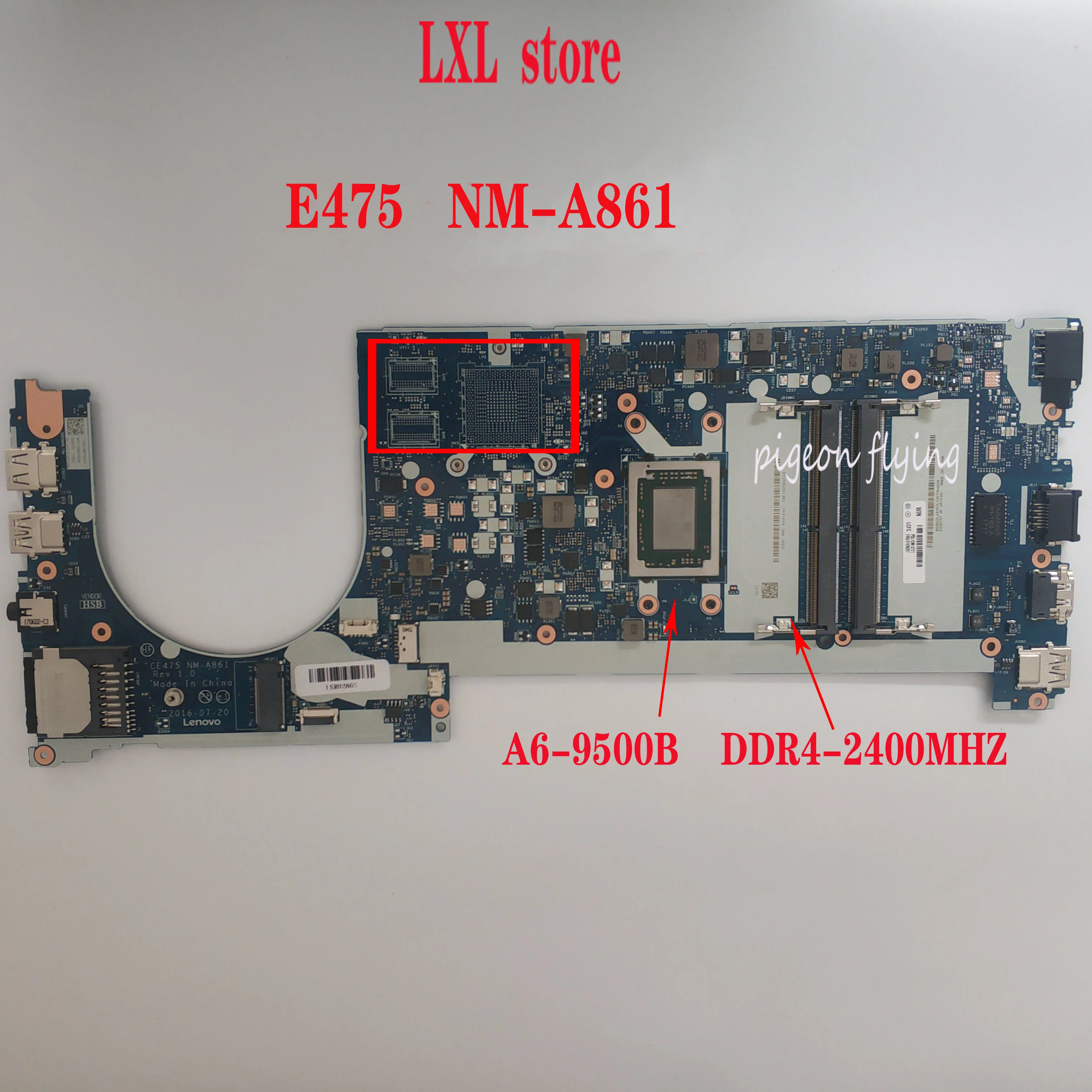 

CE475 NM-A861 for lenovo thinkpad E475 laptop motherboard 20H4 CPU:A6-9500B DDR4- 2400MHZ FRU 01EN267 02DL537 100% test OK