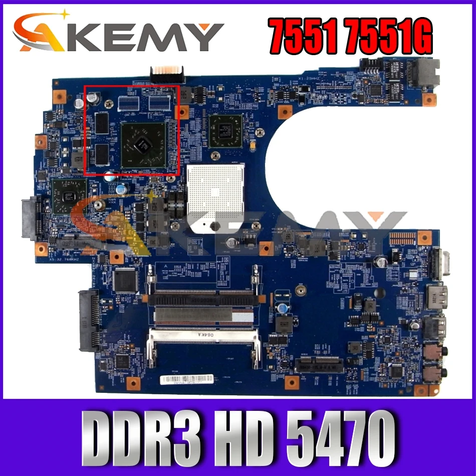 

AKEMY 48.4HP01.011 MBPT801001 MB.PT801.001 Main board for acer aspire 7551 7551G laptop motherboard DDR3 HD 5470
