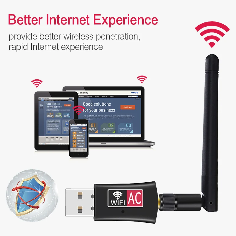 USB компьютер быстрая Беспроводная 600 Мбит/с WiFi 2 4 ГГц + 5 Двухдиапазонная AC Wifi