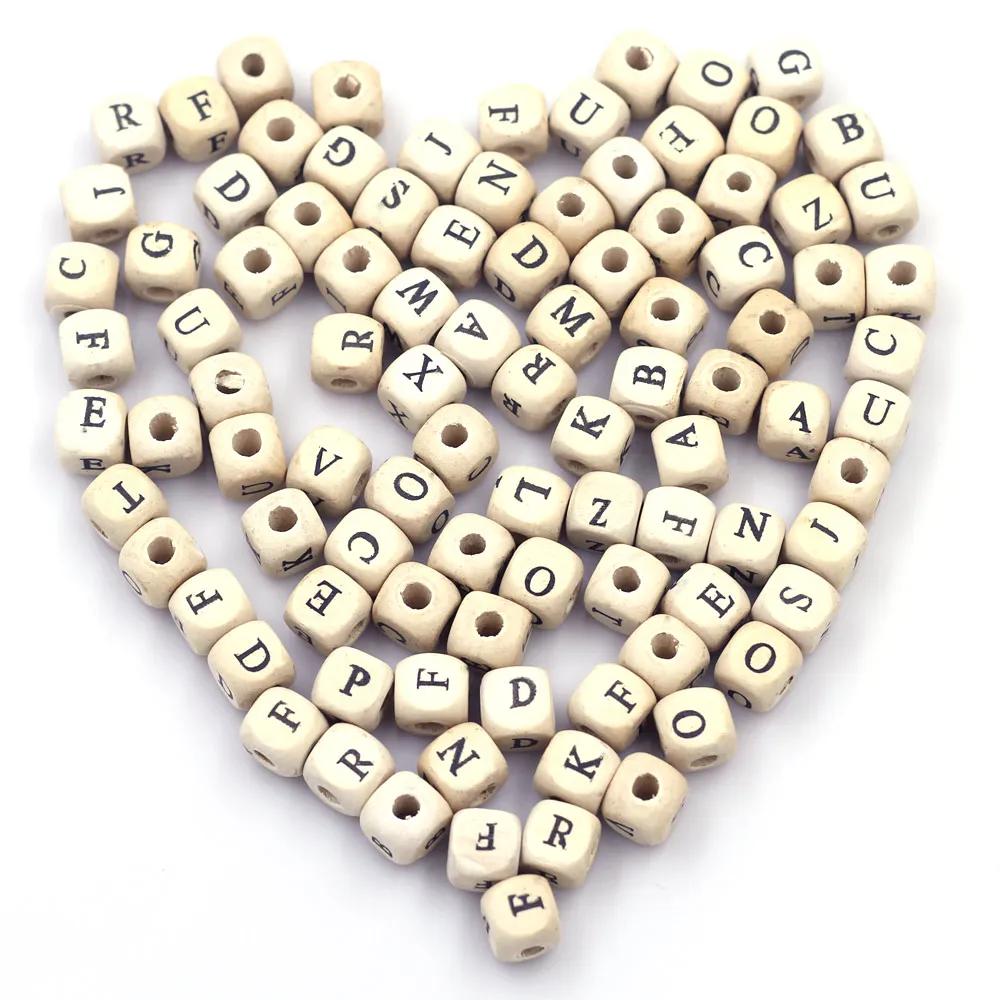 

Mixed Cube Alphabet Letters Natural Wood Spacer Beads Jewelry Crafts Making Eco-Friendly Ornaments Kid's Handwork Accessories