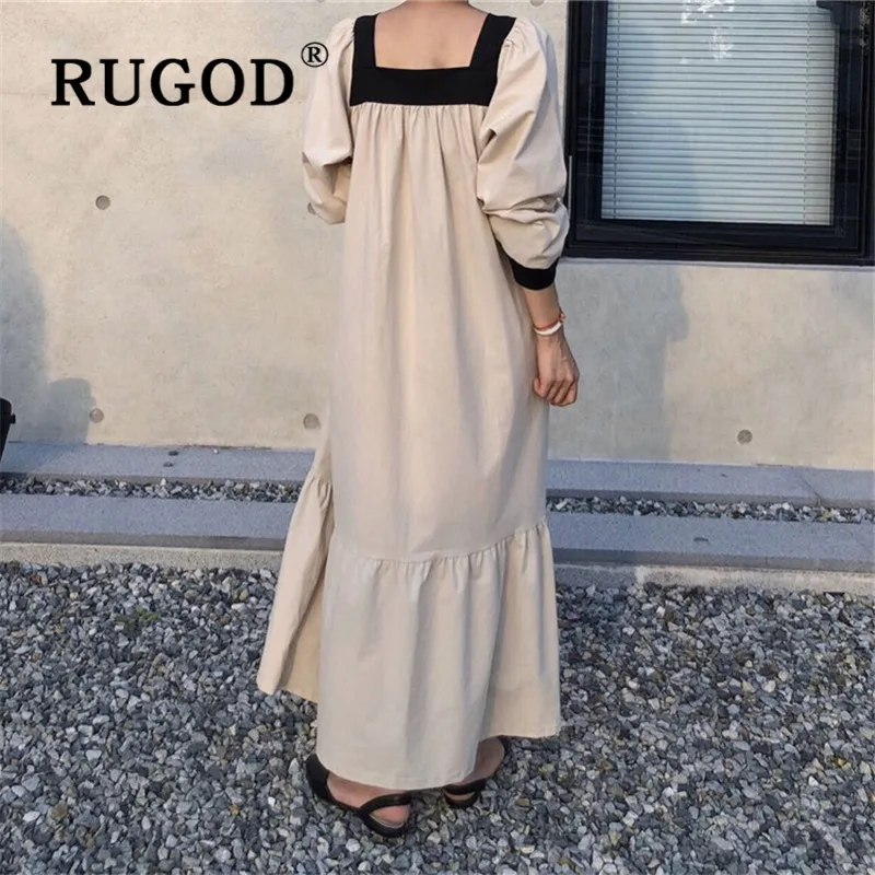 RUGOD новинка корейский стиль шикарное винтажное свободное квадратный воротник