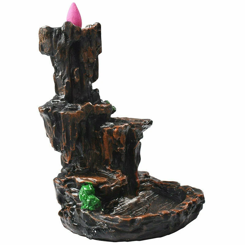 

Home Ceramic Mountain Waterfall Smoke Backflow Incense Burner Holder Censer Home Decoration Landscape Accessories