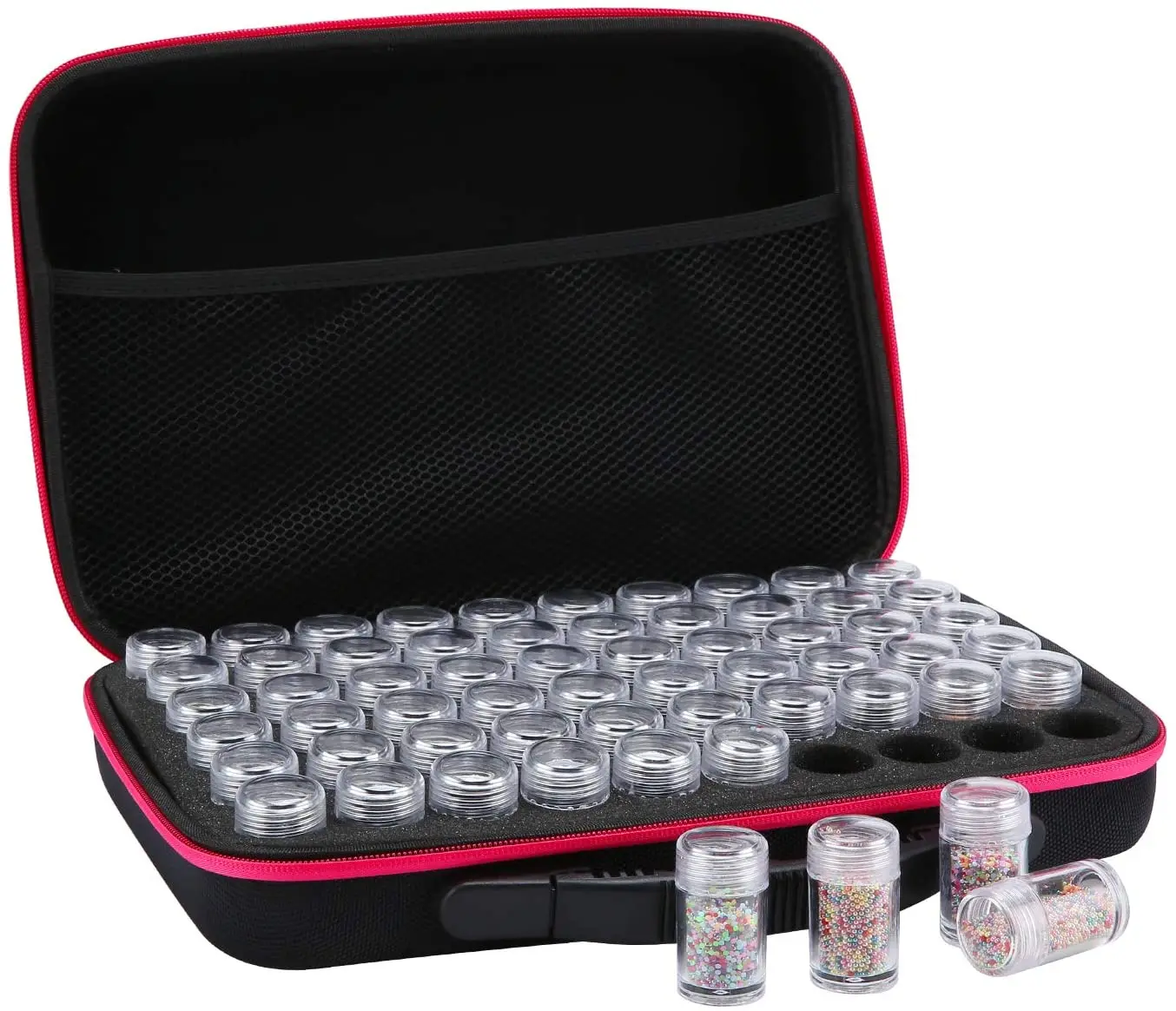 

60 Slots Diamond Painting Storage Case, Shockproof Diamond Art Craft Accessories Containers for Jewelry with 60 Plastic Jars