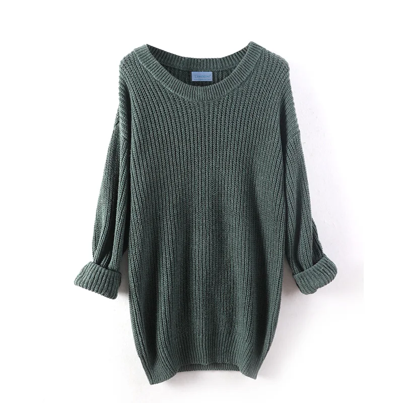 Oversize Sweater Women Cashmere Wool Autumn Winter Long Loose Vintage Soft Knit Jumper Female Pullover Dress | Женская одежда