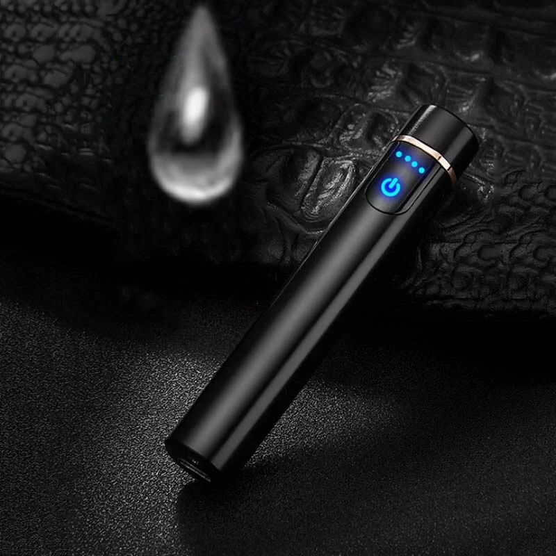 Сенсорный экран USB зарядка Зажигалка Ветрозащитная креативная электронная Вольфрамовая зажигалка Подарочный фильтр Держатель для сигарет