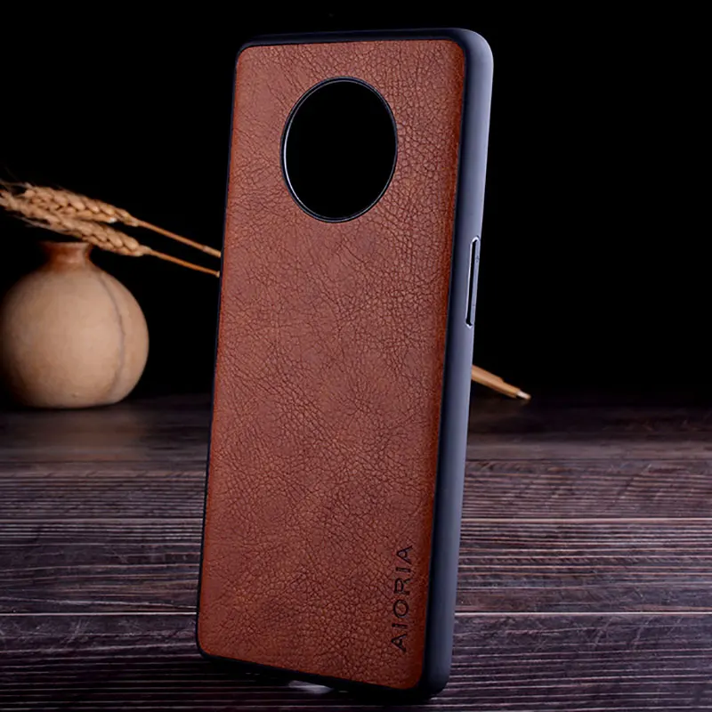 Чехол для Oneplus 7T Pro роскошный винтажный кожаный чехол мягкий ТПУ + ПК Жесткий oneplus 7t