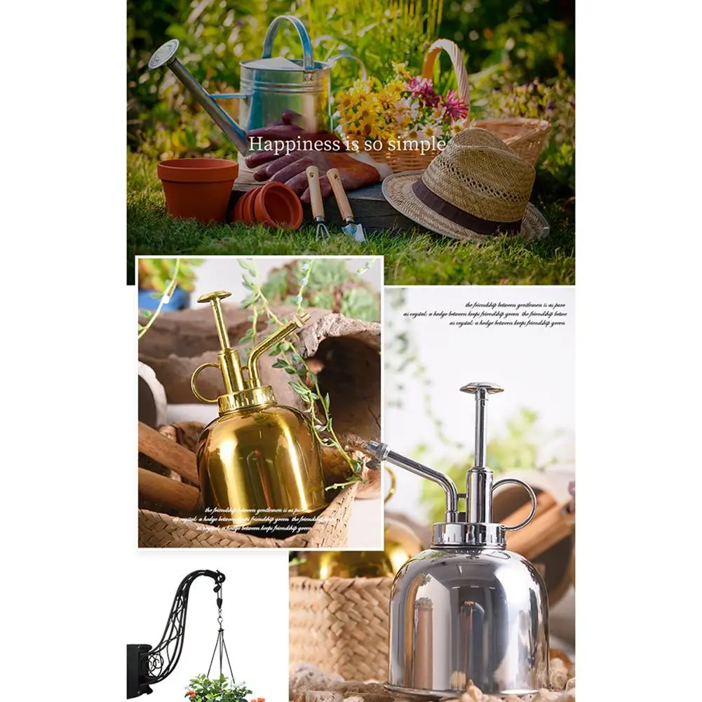 

Stainless Steel Watering Can Household Watering Pot Spray For Home Office Garden Plants Watering 300mL