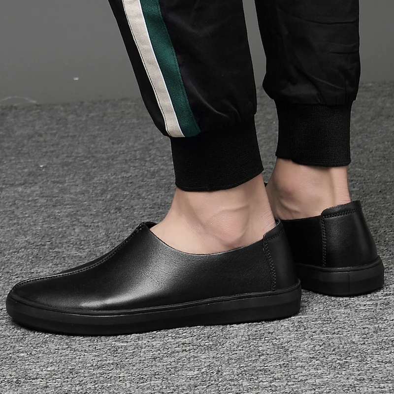 Дышащие мужские лоферы из натуральной коровьей кожи модные мокасины ручной