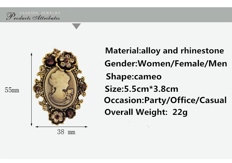 Антикварные винтажные Броши с камеей золотого и серебряного цвета, красивые роскошные ювелирные изделия, модная брошь на булавке для женщин на Рождество