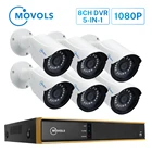 Система видеонаблюдения MOVOLS, 1080P, 2 МП, 5 в 1, DVR, 6 шт., для улицы и помещений, IR-CUT, водонепроницаемая