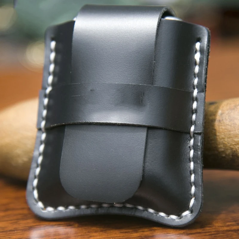 Чехол из воловьей кожи для зажигалки мужской Карманный чехол обычной плоской