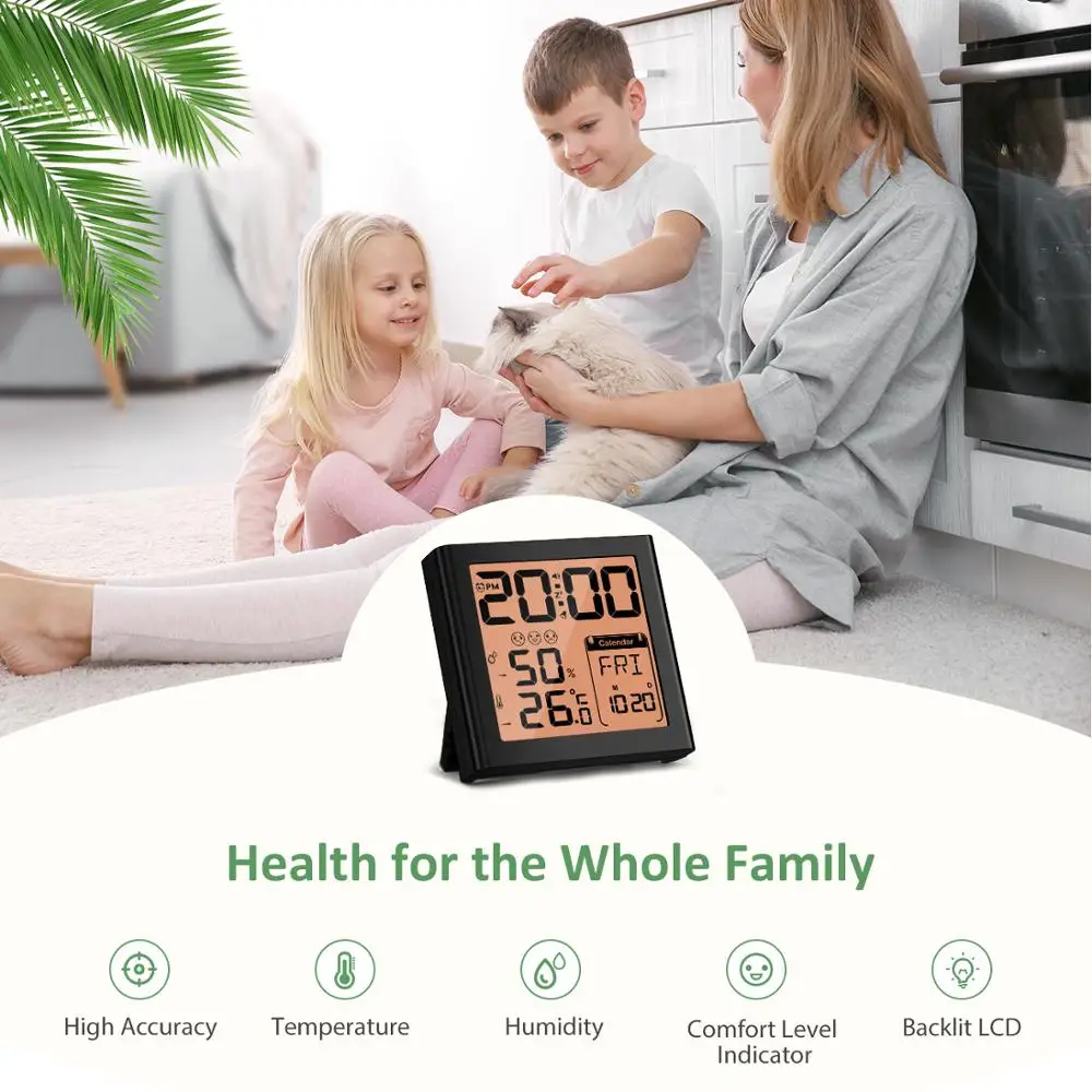 Часы-Будильник Mpow цифровые с гигрометром термометром и монитором влажности | Дом