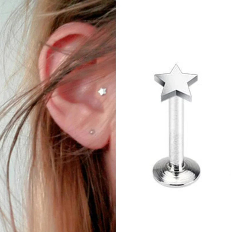 1 шт. модная губная серьга из нержавеющей стали Козелок Уха Кольцо 18G