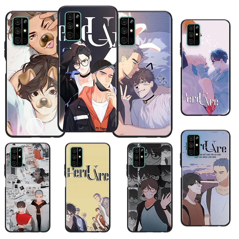 

Anime cute boy here u Silicone Cover For Huawei Honor 10i 10 9C 9A RU 9X 9N 9S 9 Pro Lite Play 3E V9 Black Phone Case