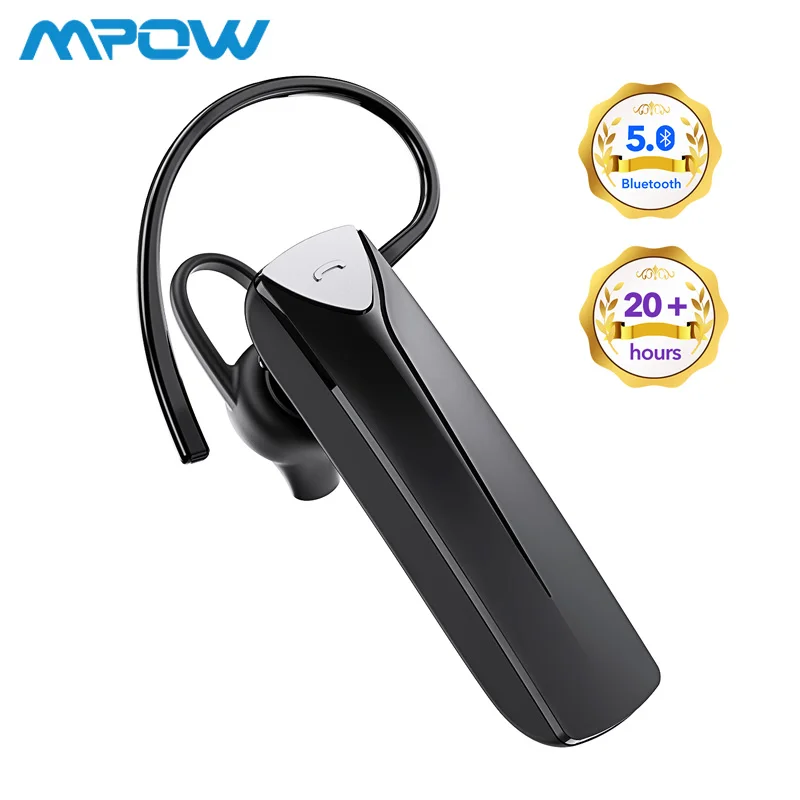 Белый Mpow EM19 одиночные бизнес беспроводные наушники Bluetooth 5,0 до 20 ч Время воспроизведения CVC 6,0 шумоподавление микрофон для водителей телефонов - Цвет: Белый